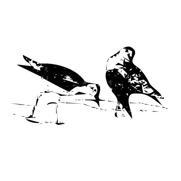 Line art vector image of birds